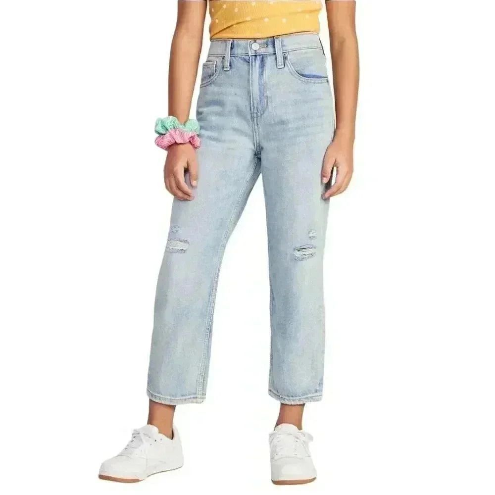 Old Navy High-Waisted Slouchy Straight Built-In Tough Jeans for Girls